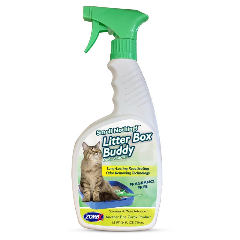 ZORBX Unscented Cat Litter Deodorizer Spray 24 Fl Oz â€“ Fast-Acting Cat Litter Box Deodorizer for Strong Urine Odor & Cat Litter Odor Control - Advanced Pet Odor Remover & Stronger Odor Neutralizer - Image 1